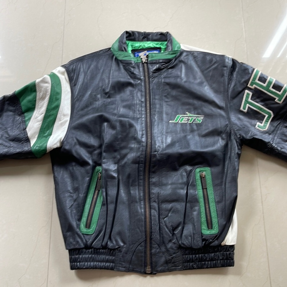 Official New York Jets Autographed Leather Jacket